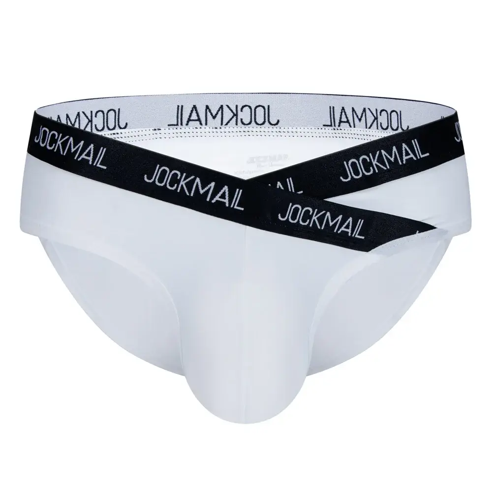 Jockmail メンズ下着ローウエストセクシーなレタースポーツ通気性の夏のアイスシルクブリーフビッグバッグナイロン無地男のパンティー