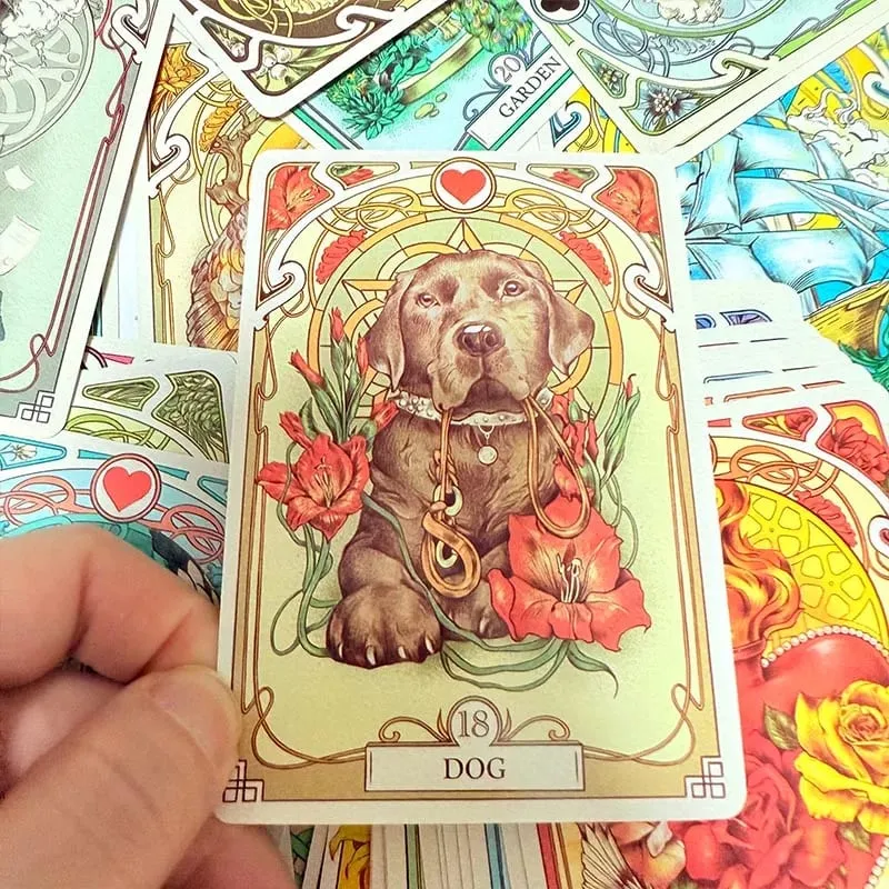 Ρομαντικά Lenormand Oracle Cards 37 Deck Art Nouveau English Vision Επιτραπέζια παιχνίδια για Party Family Women Deck — image 2