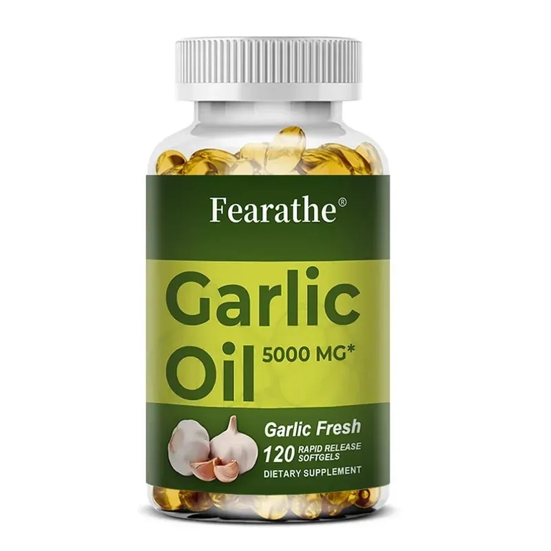 น้ำมันกระเทียมซอฟเจล 5000 Mg ภูมิคุ้มกันการไหลเวียนโลหิตหัวใจ Unflavored Non-GMO อาหารเสริมปราศจากกลูเตน