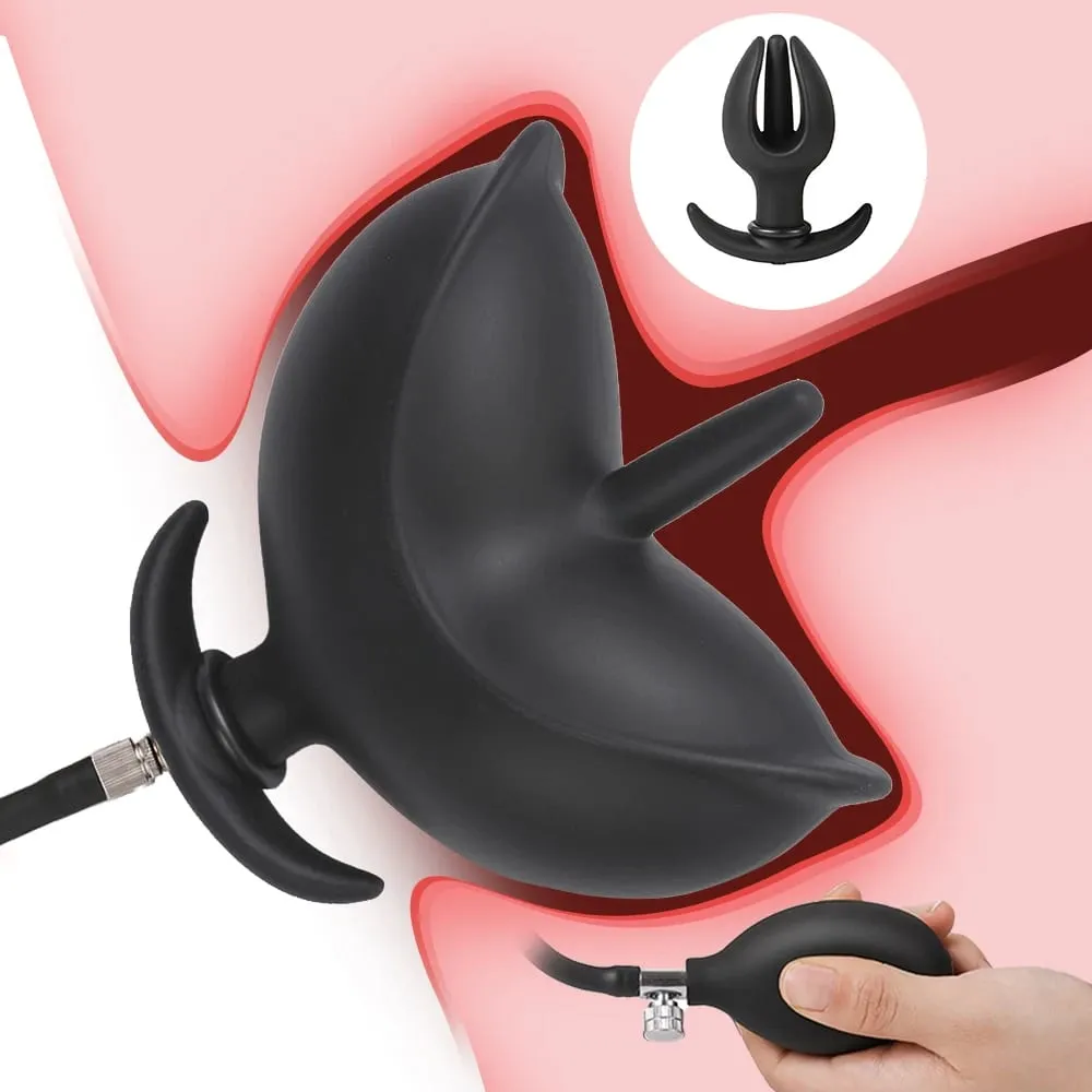 3D Flower Anal Expander Expand Inflatable Anal Plug Enema Training Buttplug Anal Butt Dilator Ass Prostate Sex Toy for Men Women — image 1