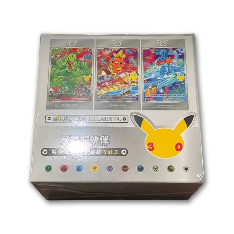 Hot 100% Official Pokemon 30th Anniversary Box Set Pinasimpleng Chinese PTCG Gem Pack Original Partners Special Illustration Card