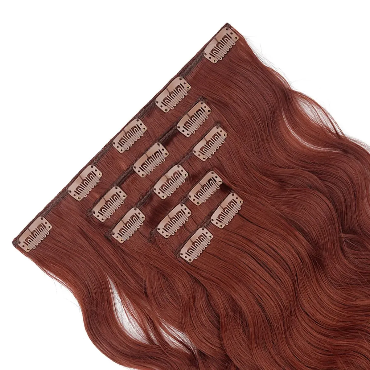 20Inch 5pcs/set Synthetic Hair Extension Long Curly Heat Resistant Black Hairpiece for Women — image 3