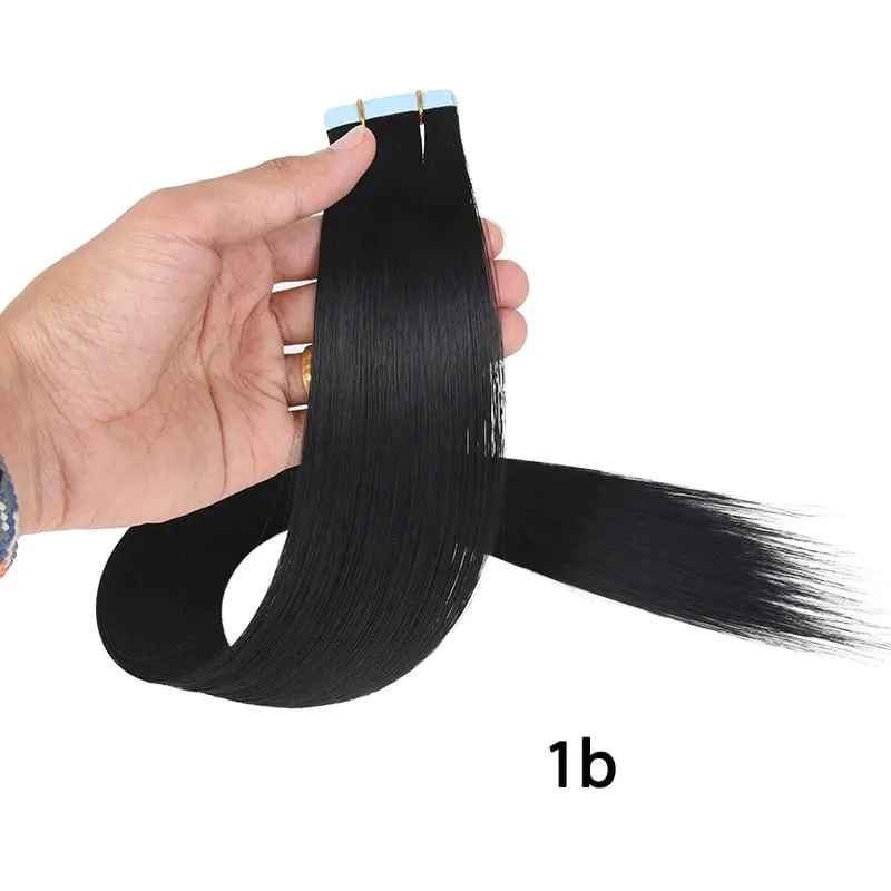 26Inch 10pcs Synthetic Tape In Straight Hair Extensions Seamless Invisible Adhesive Mixed Colord Tape In Hair Extensions For Eve