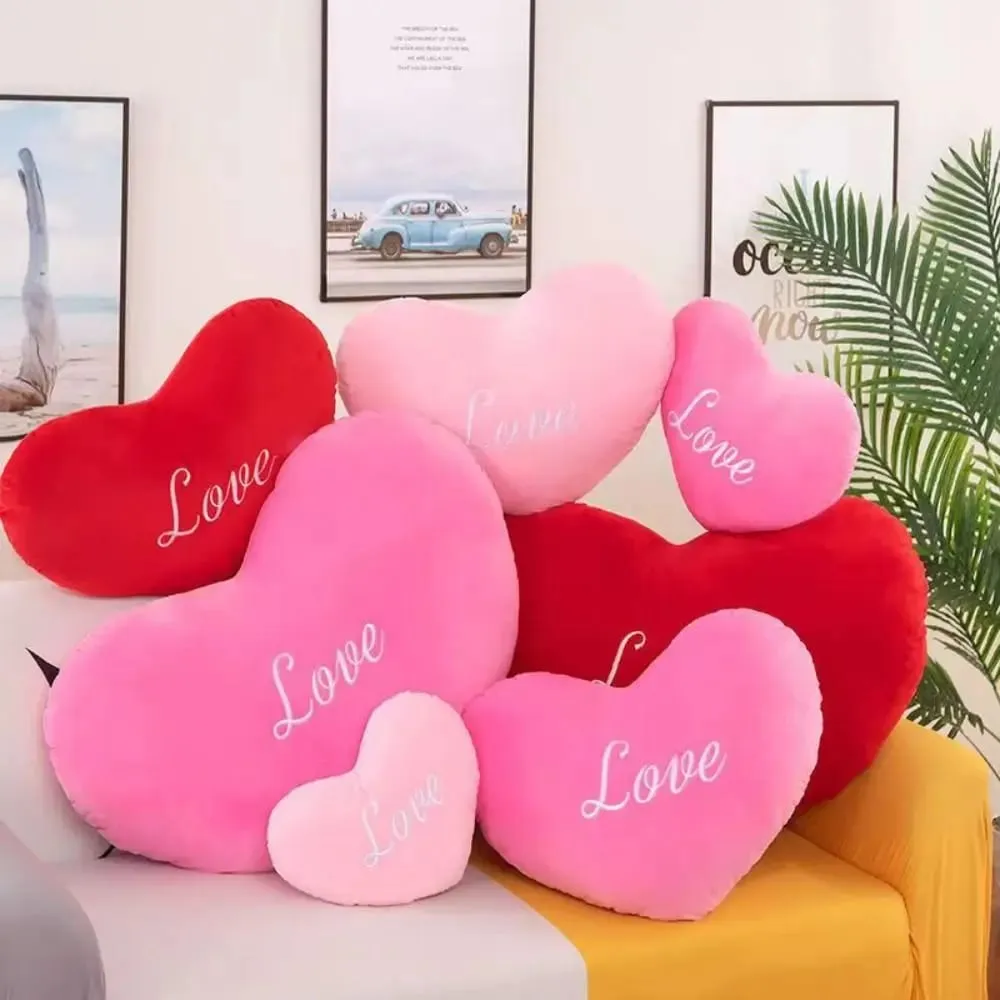 Hot Heart Shape Heart Plush Pillow Pink Color Valentines gift Soft Pillow Red Color Stuffed Pillow Home Decorative