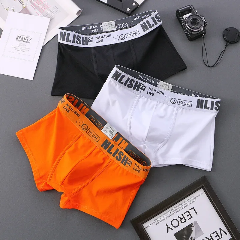 [Bloom the love] Brand Solid 1pcs/3pcs Boxer Men Underwear Cotton Boxershort Mens Boxers Man Cuecas Masculina Size M-3XL nl-112