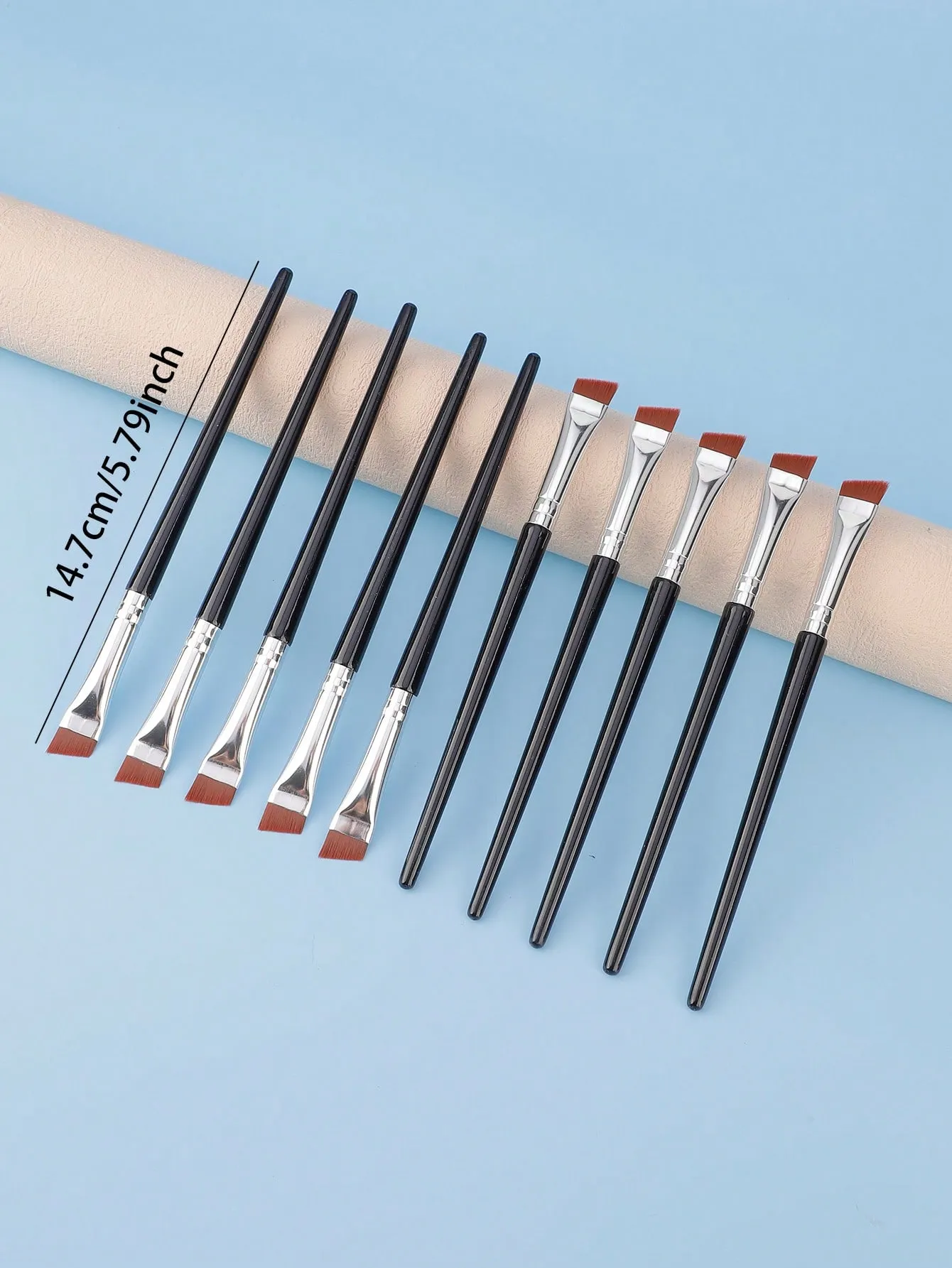 10 Pieces Angled Eyebrow Brushes Eyebrow Tint Brush Flat Tapered Eyebrow Concealer Brush Eye Makeup Brushes