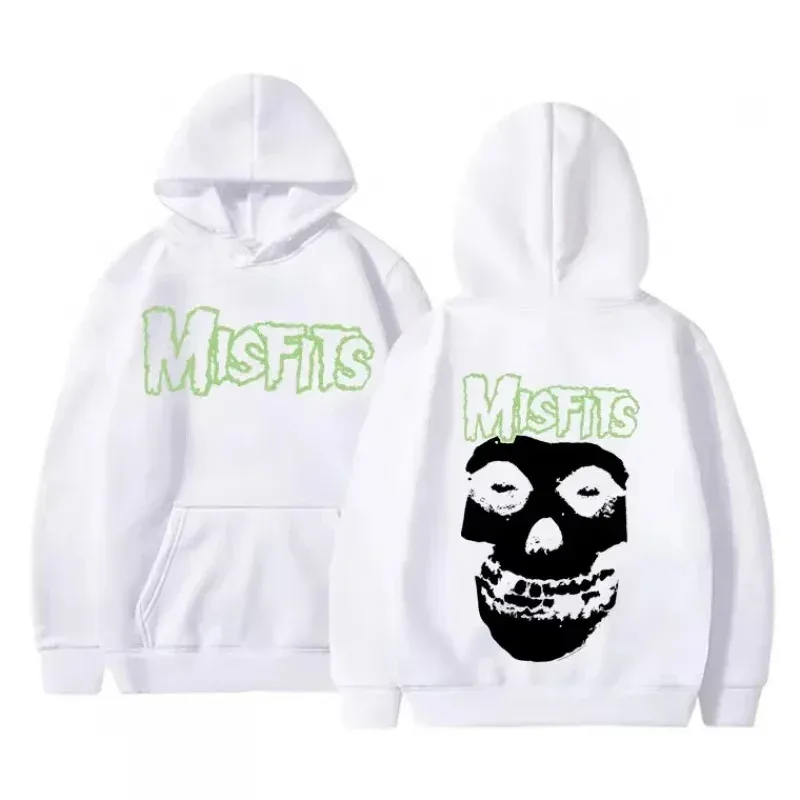 2026 Horror Punk Bizarre Skull Print Hoodie Men's Gothic Retro Loose Fleece Cotton Hoodie Rock Style Pullover Unisex — image 6