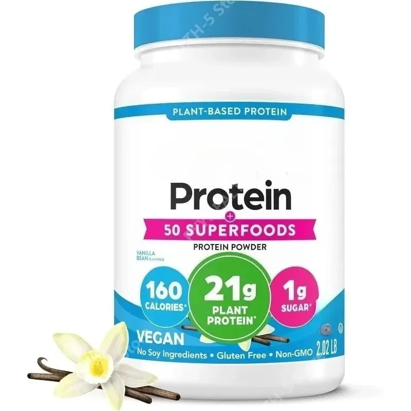 Vegan Protein Powder 21g Φυτική Πρωτεΐνη 8g Πρεβιοτικές Ίνες Χωρίς Υποστήριξη Λακτόζης Καθημερινή Διατροφική Υγεία 2,02 Lb