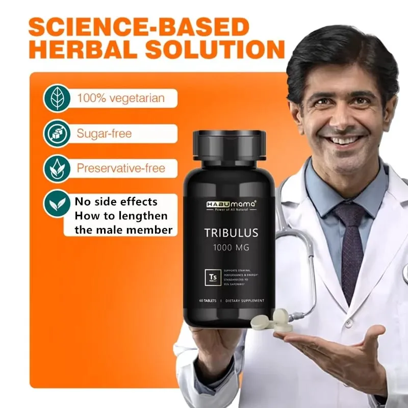 Ανδρικό συμπλήρωμα ενίσχυσης Tribulus Terrestris Pills High Purity που ενισχύει την ενεργειακή αντοχή και ταχεία δράση 60 ταμπλέτες — image 6