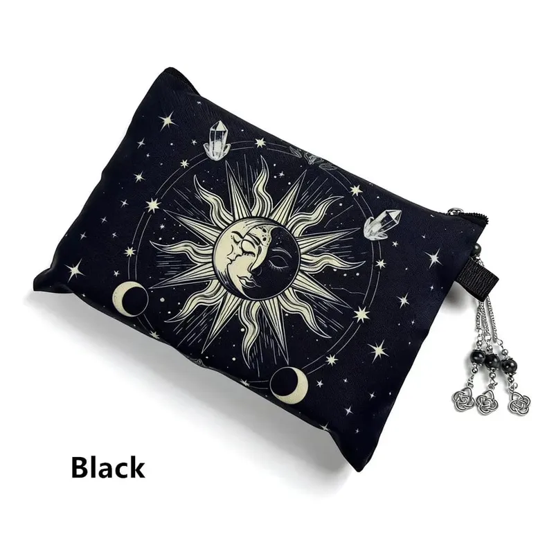 Tarot Cards Pouch Storage Witch Divination Accessories Jewelry Astrology Dice Makeup Bag L791
