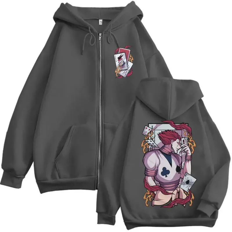 Anime Hunter X Hunter Zipper Hoodie Phantom Troupe Hisoka Graphic Jacket Coat Men Women Casual Vintage Oversized Zip Up Hoodies — image 5
