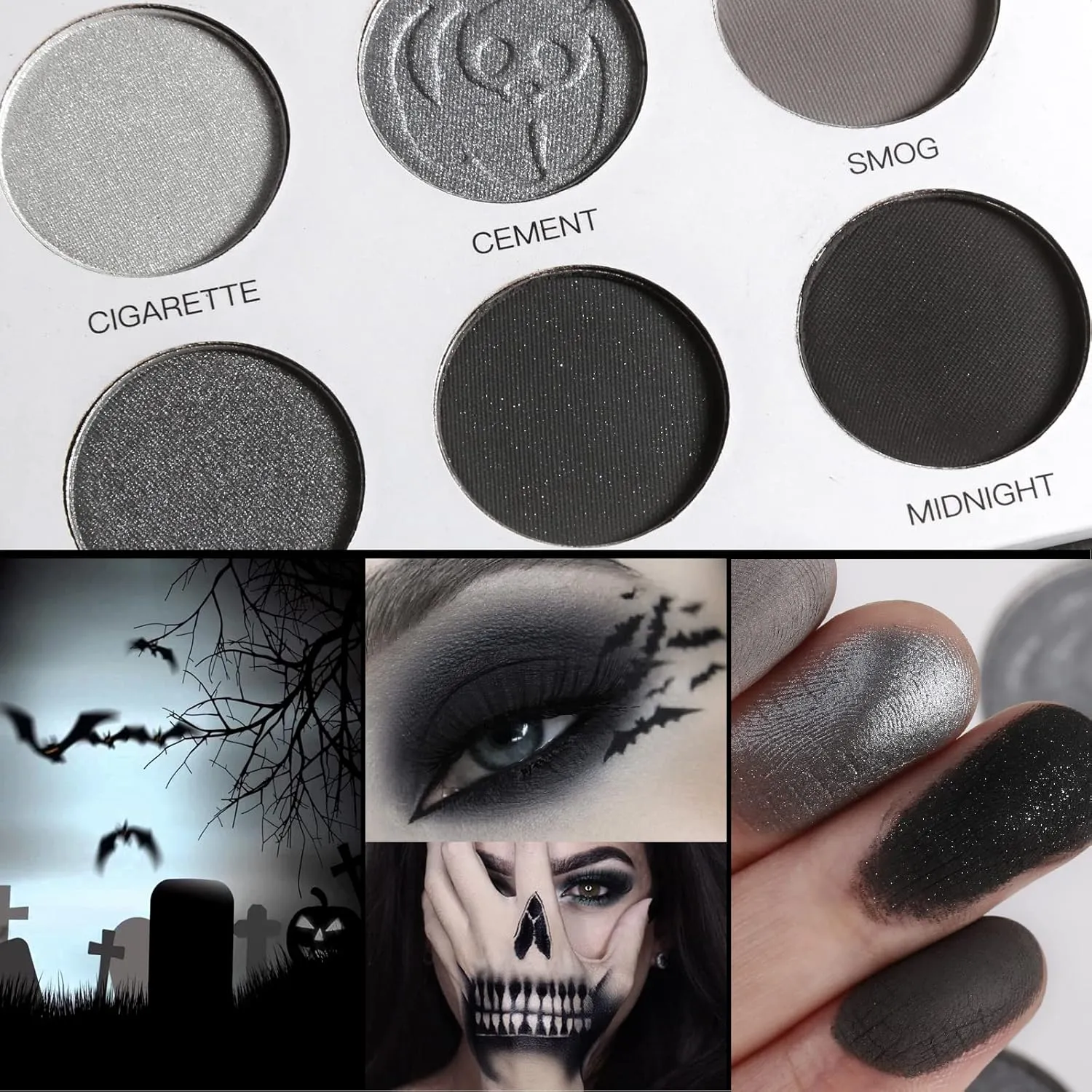 9 Colors Eyeshadow Palette Powder Matte Shimmer Gothic Smoky Punk Blendable High Colors Fine Flash Lasting Eye Makeup