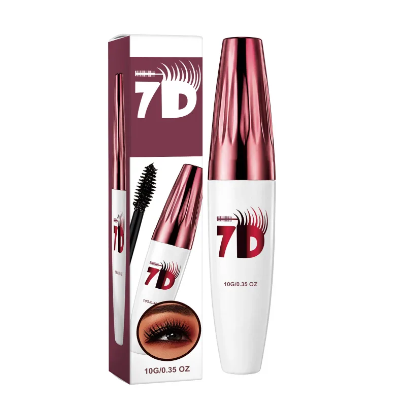 7D Volumizing & Curling Black Mascara – Smudge-Proof Natural Lash Lift & Curl Flake-Free Non-Clumping Waterproof Eye Makeup