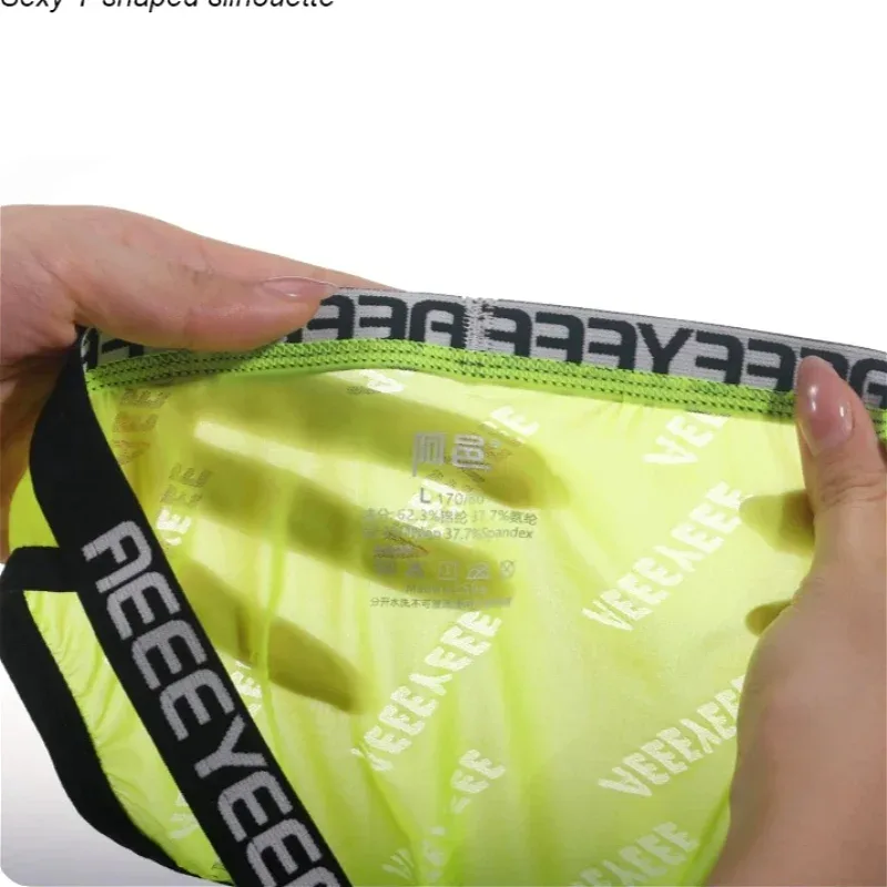 Sexy Mens Underwear Ice Silk U Convex Men Briefs Slit Thin Breathable Transparent Man Panties Low Waist Slip Homme Трусы Мужские