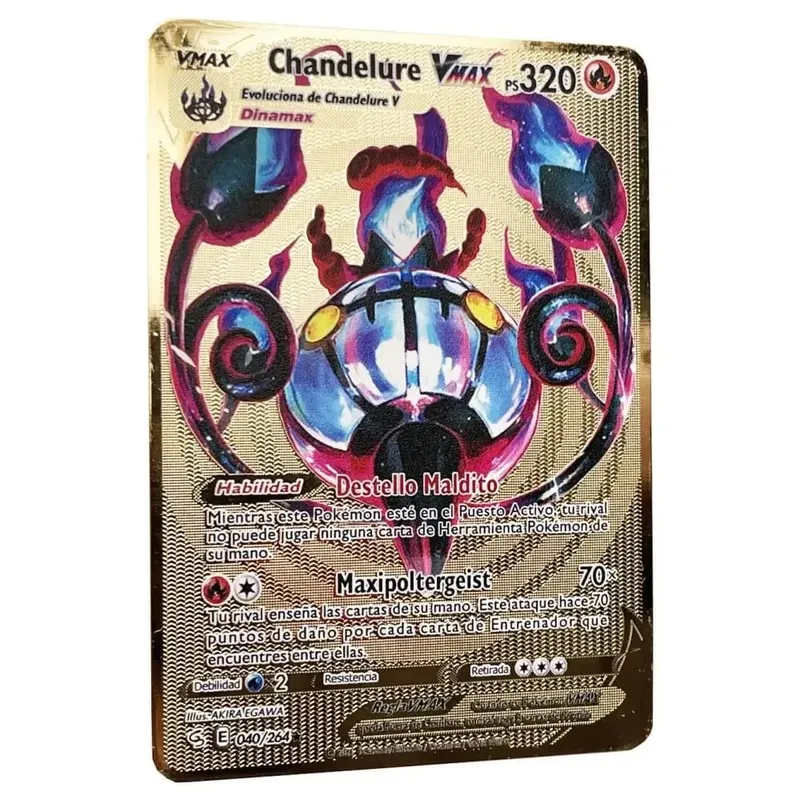 Pokemon Metal Cards in Spanish Pikachu Arceus Charizard DIY Trading Flash Card Anime Cartoon Gift — image 22