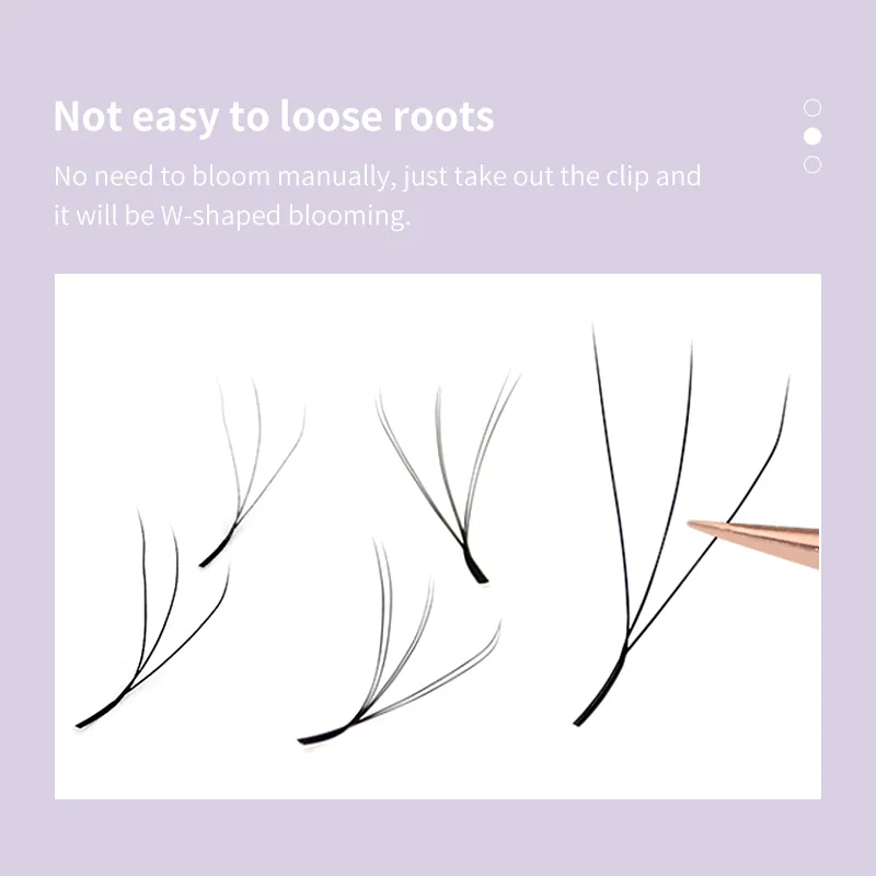 W Shape Eyelashes Extensions W Shaped Bloom 3d 4d 5d 6d 7d 8d Eye Lashes Természetes puha, előre elkészített legyezős szempillahosszabbítások — image 6