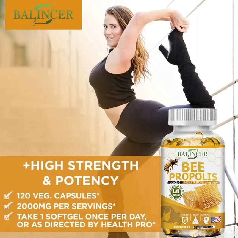 Natural Bee Propolis Capsules - Relieves Joint Pain and Stiffness Promotes Bone Health for Immunity and Anti-oxidation — image 4