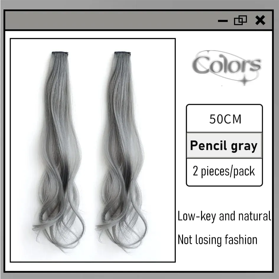 Parrucca sintetica per capelli ricci colorati da 2 pezzi/set da 50 cm, onda d'acqua, parrucca rosa/blu/viola per Halloween/Natale