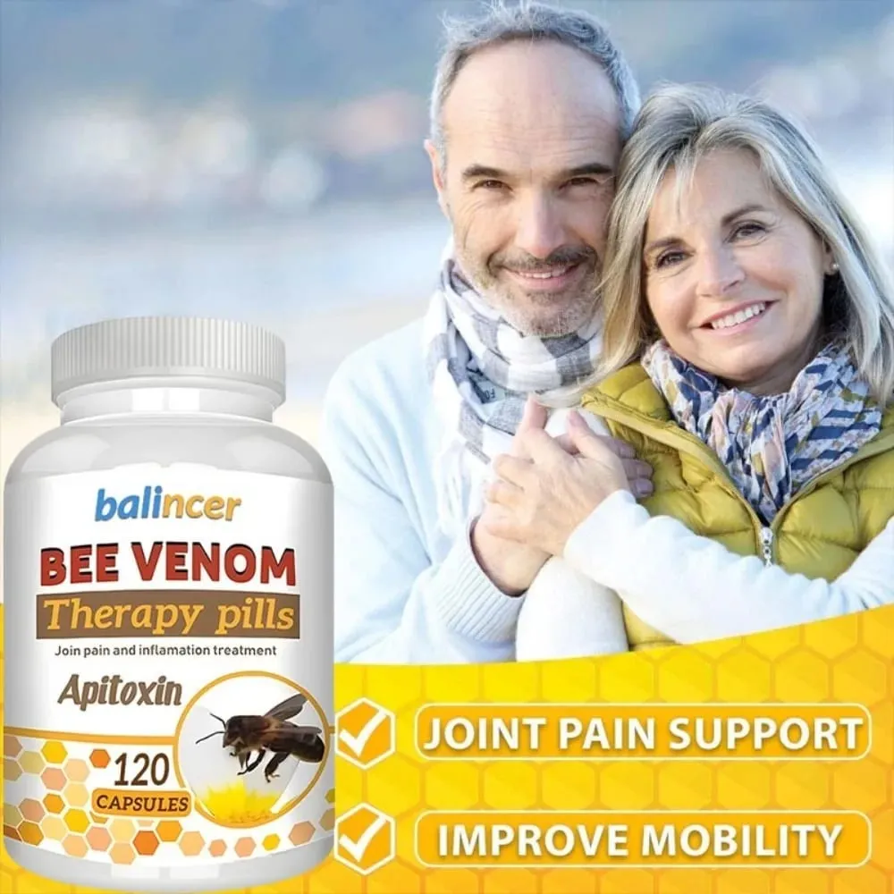 Bee Venom Extract Capsules - Relieves Joint Pain Promotes Bone Health Support Immunity