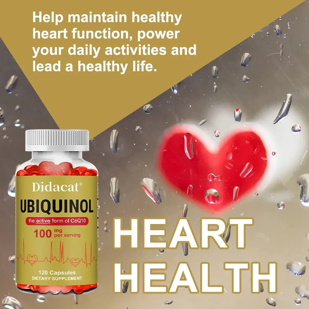 Ubiquinol CoQ10 Vegetable Capsules Antioxidant Support Joint Cellular Energy Production Heart & Cardiovascular Health