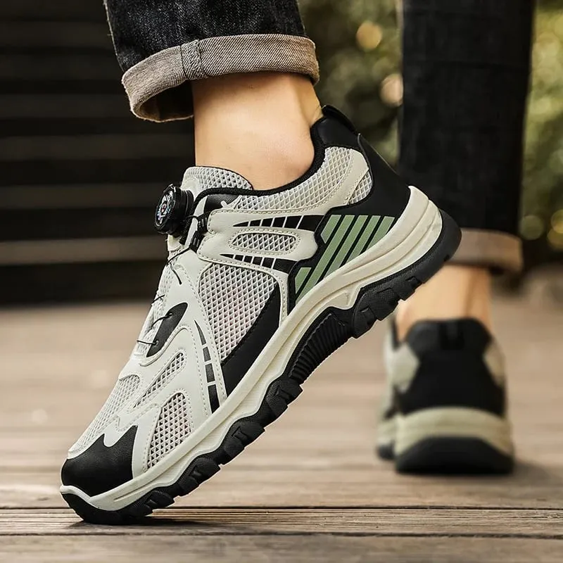 Men's breathable casual sneakers summer soft sole non-slip outdoor running shoes classic Rotating shoelaces light sports shoes — image 4