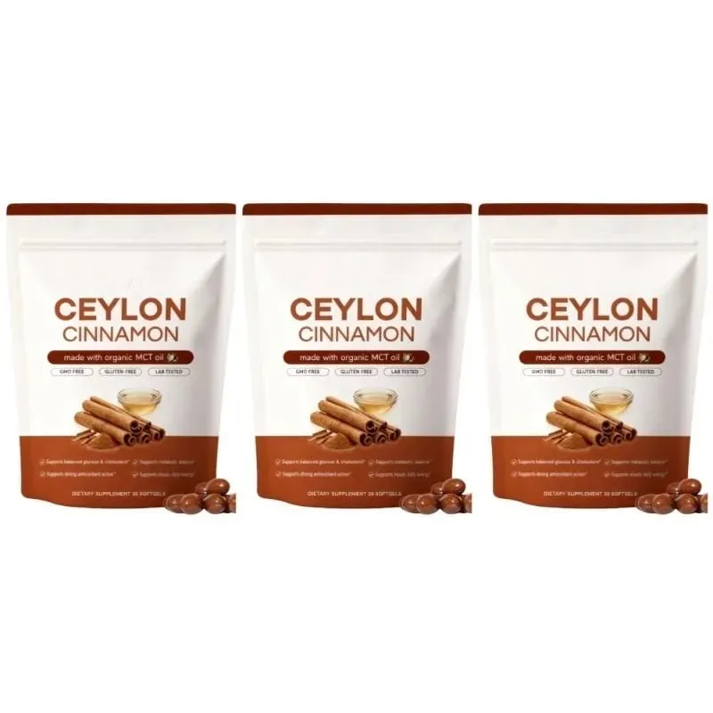 Ceylon Cinnamon Softgels with Organic MCT Oil Metabolic Balance & Antioxidant Support for Men and Women 30 Softgels