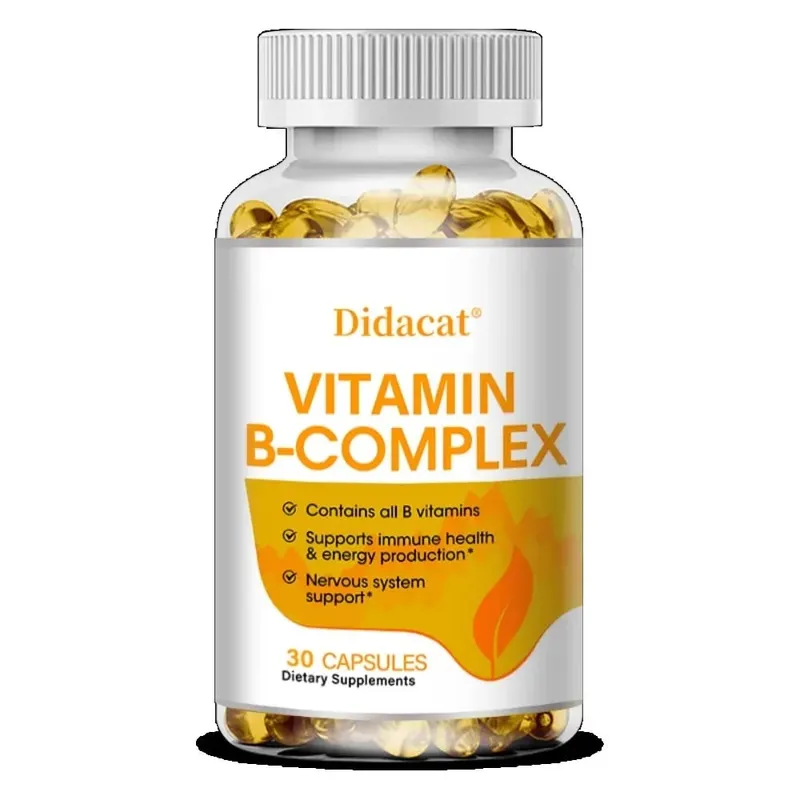 Vitamin B Complex - Contains All B Vitamins Supports Immune Health & Energy Production Nervous System Support