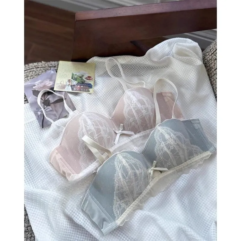 Victorian Inspired Demi Bra & Knicker Set | Sheer Mesh Lace Push Up for Small Bust Anti-Sagging | Luxury Lingerie MOYISU Panty — image 3
