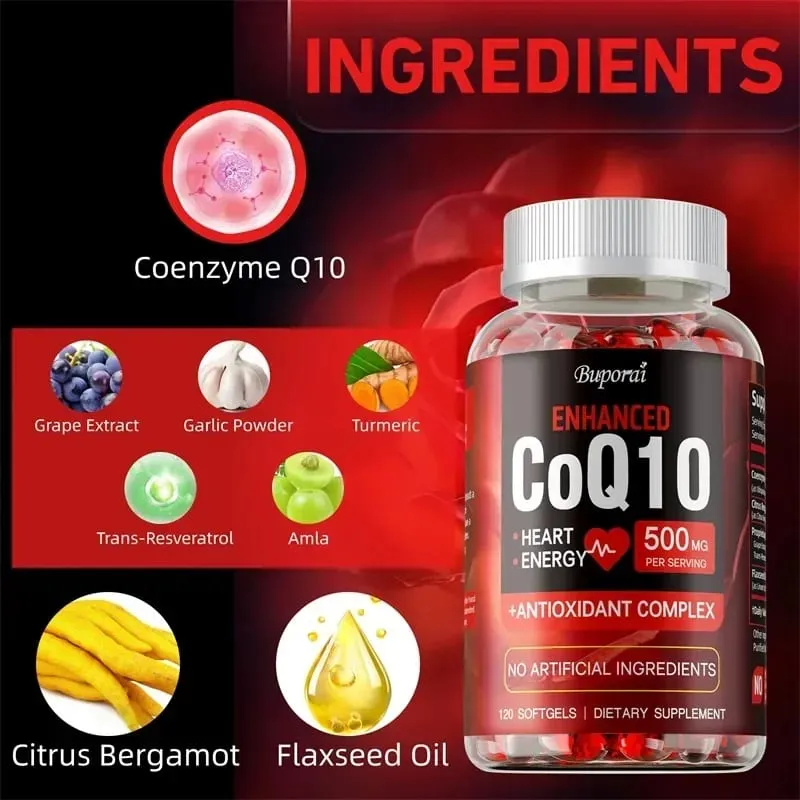 CoQ10 Supplement - Antioxidant Promotes Blood Circulation Heart Health and Energy Production and Enhances Immunity — image 3