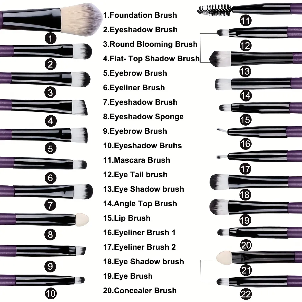 20pcs Eye Makeup Brush Set Portable Soft Makeup Brushes Beauty Tools Foundation Eyeshadow Eyeliner Brush Multi-function Beginner — image 4