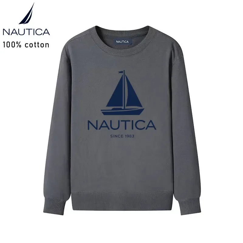 Nautica American classic sailing yacht logo printed men's and women's high-quality pure cotton loose-fitting men's sweatshirt — image 9