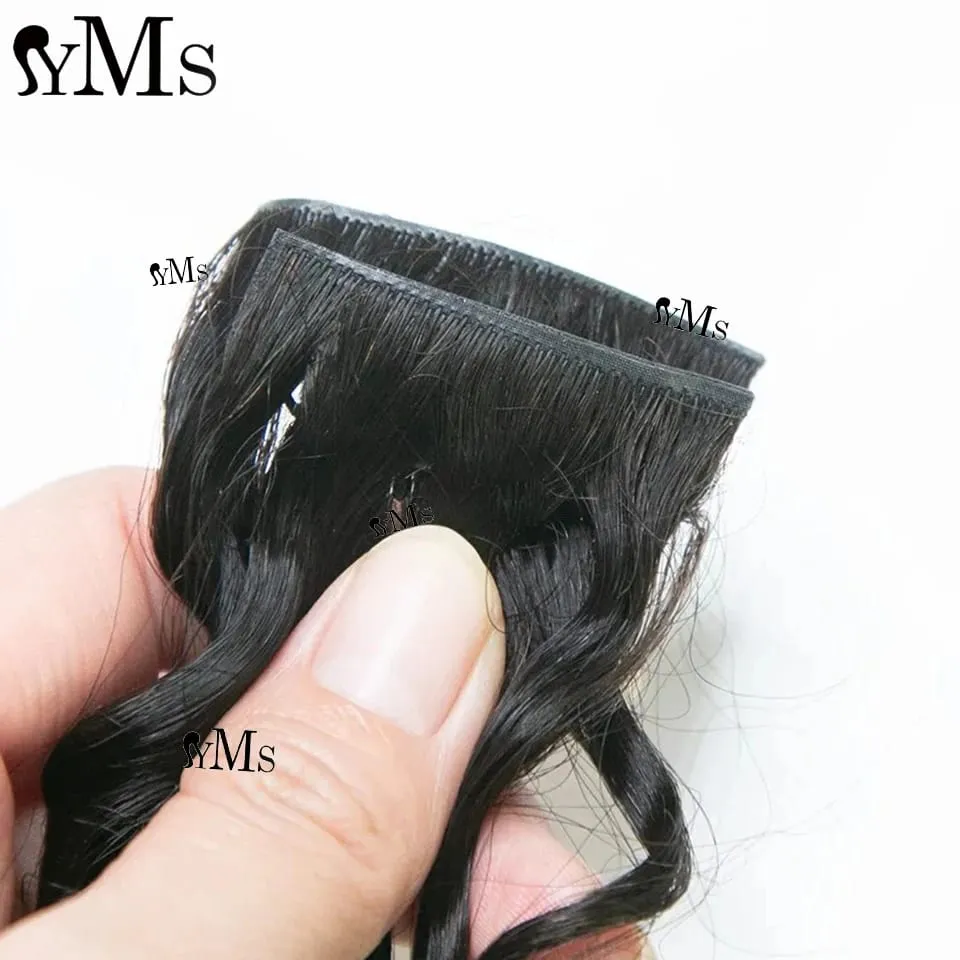 Water Burmese Curly Invisible Seamless Clip Ins Hair Extension YMS 3C4A Burmese Curly Invisible Clip In Full Head Wholesale — image 5