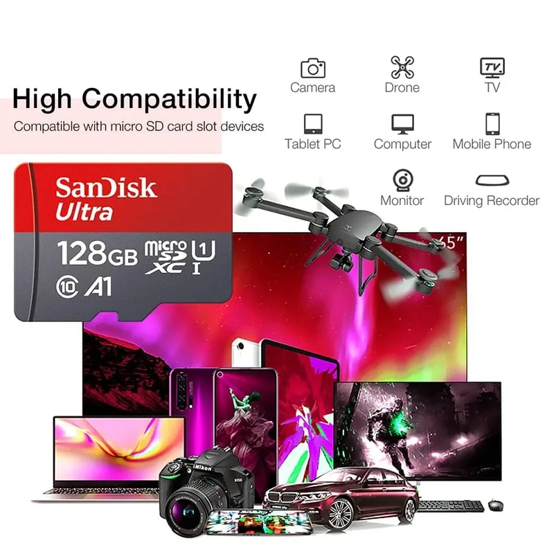 כרטיס זיכרון מקורי SanDisk 128GB 64GB 32GB TF Micro SD Card Class 10 UHS-I Flash Card Memory למחשב סמארטפון — image 3