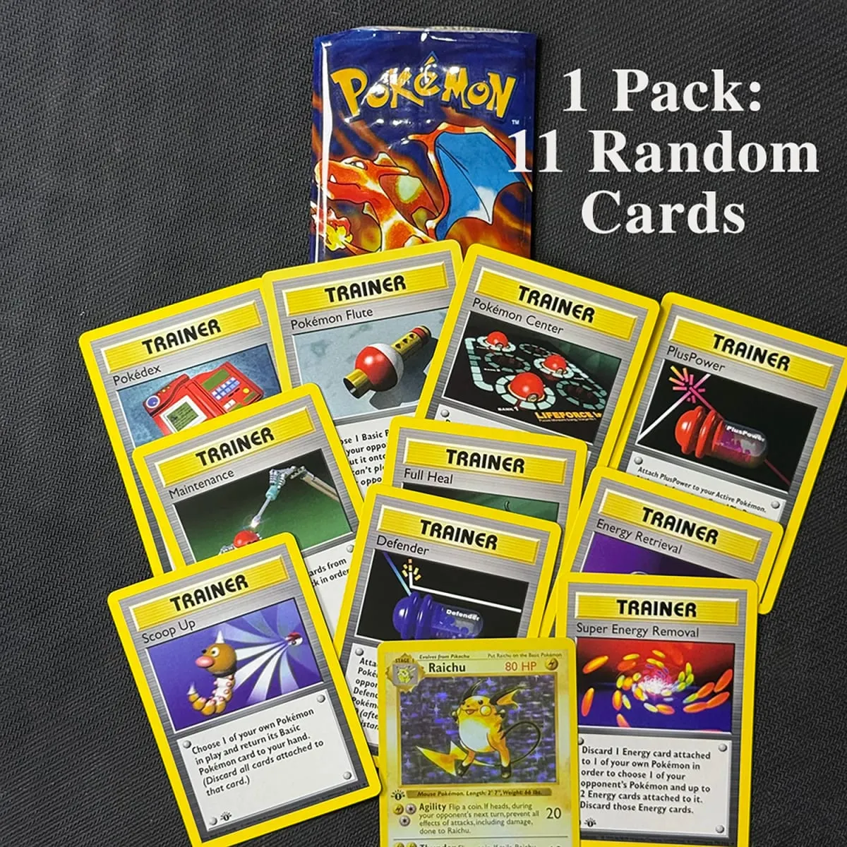 11Cards/Pack PTCG Booster Packs Proxy Card Jungle/Fossil/Base Set Charizard Blastoise Venusaur PKM Board Game collectible Cards