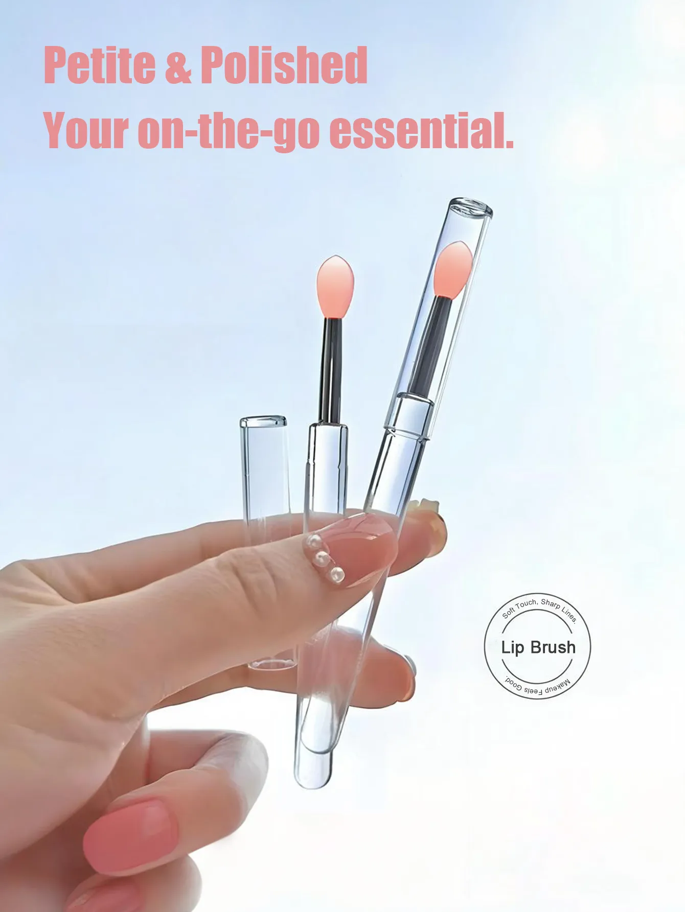4/10 Pcs Reusable Silicone Lip Brush with Cap Portable Lip Gloss & Lip Mask Applicator Dual-Ended Makeup Brush for Lips and Ey — image 3