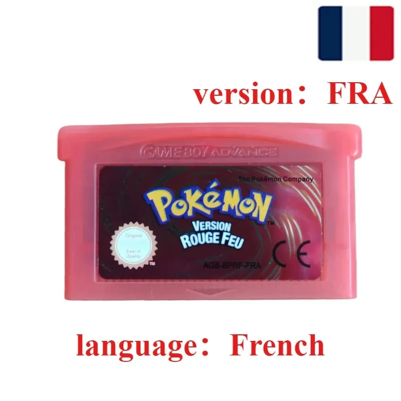 FRA Version French Pokemon Series 32 Bit Video Game Cartridge Emerald FireRed Leafgreen Ruby Sapphire GBA Game Card Toy Gift