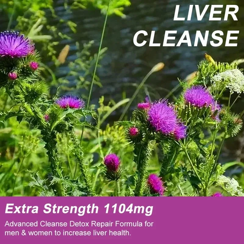 Liver Cleanse Detoxification Support Supplement - Complete Health Capsules with Artichoke Berberine Turmeric Herbs