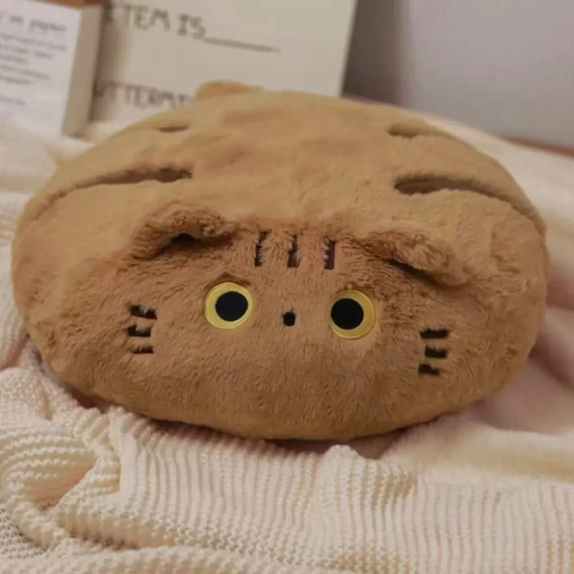 Cute Cat Plush Cushion Pillow Stuffed Plushie Soft Sofa Seat Chair Back Doll Office Dorm Bedroom Gift for Kids Girls