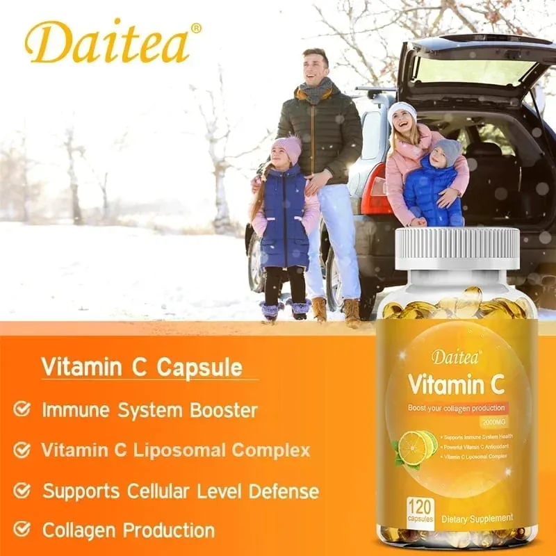 Η βιταμίνη C 2000 mg προωθεί την παραγωγή κολλαγόνου Λιποσωματικό συμπλήρωμα διατροφής βιταμίνης C, μη ΓΤΟ και χωρίς γλουτένη για χορτοφάγους
