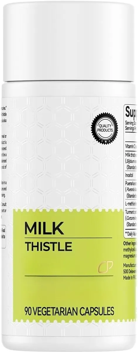 Silymarin Milk Thistle 300mg Extract with Vitamin C Inositol & Pueraria Liver Detox & Repair Support Antioxidant Support 90 PCS