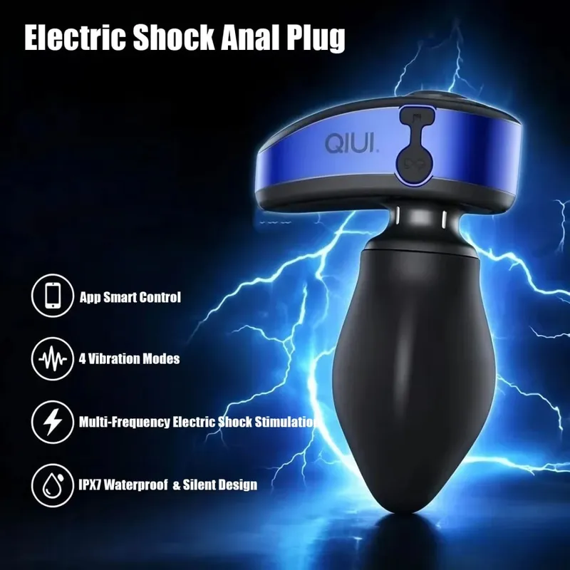 APP Remote Control Electric Shock Anal Plug Vibrating Butt Plug Expansion Adjustable Diameter Anal Plug Lock Adult Sex Toys