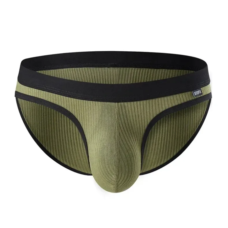 Men's Underwear U-Convex Pouch Briefs Breathable Soft Elastic Low Rise Panties For Men Daily Lingerie 2-Pack