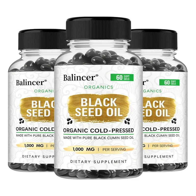 Black Seed Oil Capsules 1000mg - Help Digestive Health Immune Support & Brain Function Antioxidant 120 Capsules