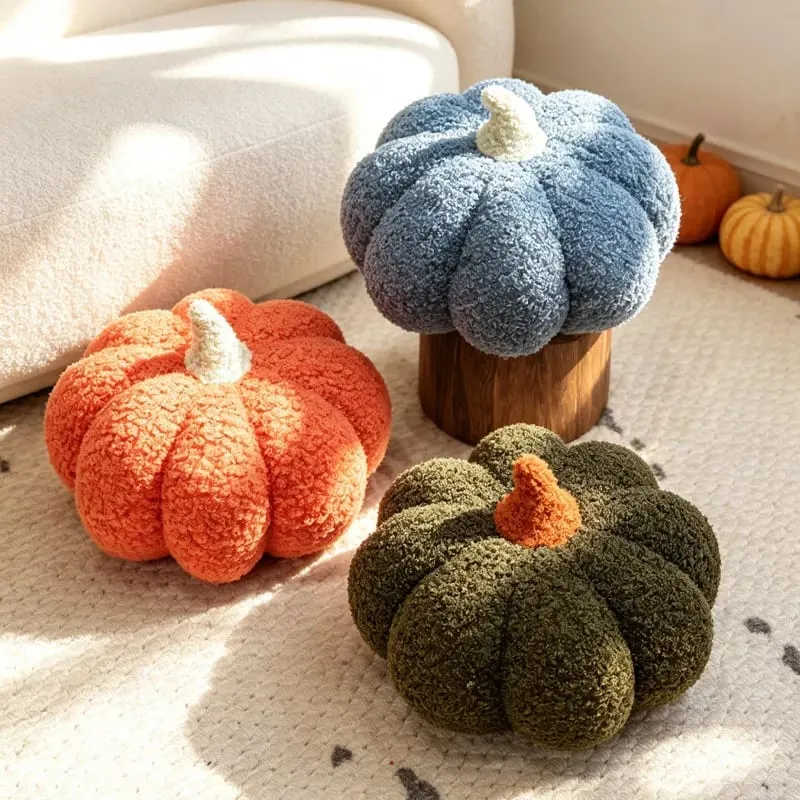 Multicolor Pumpkin Plush Pillow Soft Stuffed Pumpkin Cushion Home Decoration Cute Plush Toy Halloween Gift Bedside Bed Cushion — image 4