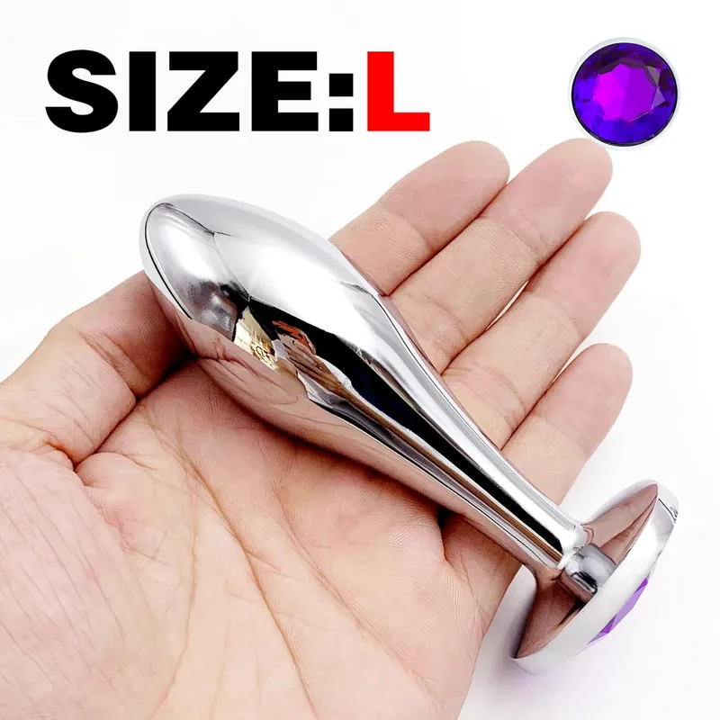 1Pcs Metal Drop Anal Plug with Three Sizes Jewel Base G-Point Massage Adult Pleasure Sex Toy for Sexual Wellness — image 9