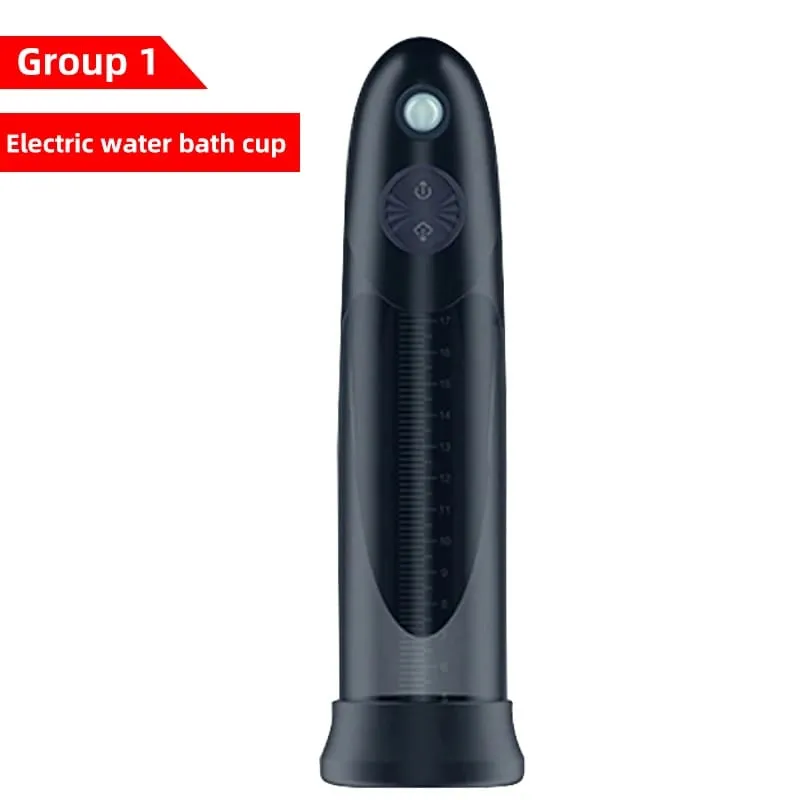 Electric Penis Pump Water Bath Penis Massage Enlarger Enlargement Vacuum Pump Penile Bigger Thicken Trainer Sex Toys for Men
