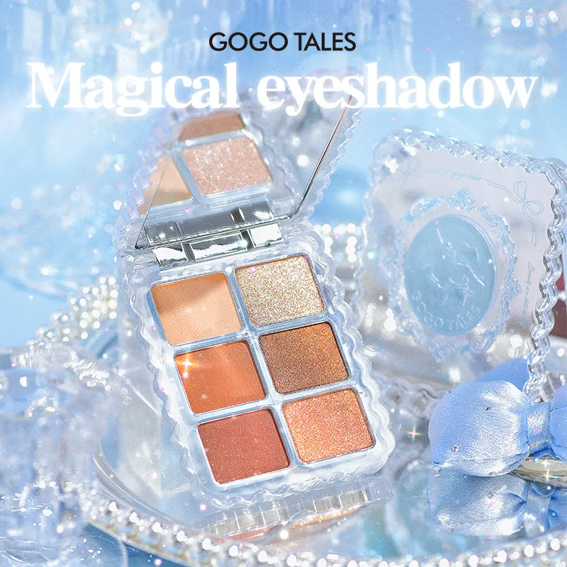 Gogotales Gemstone 6 Color Eye Shadow Matte Earth Pearlescent Daily Orange Brown Dream Crystal — image 1