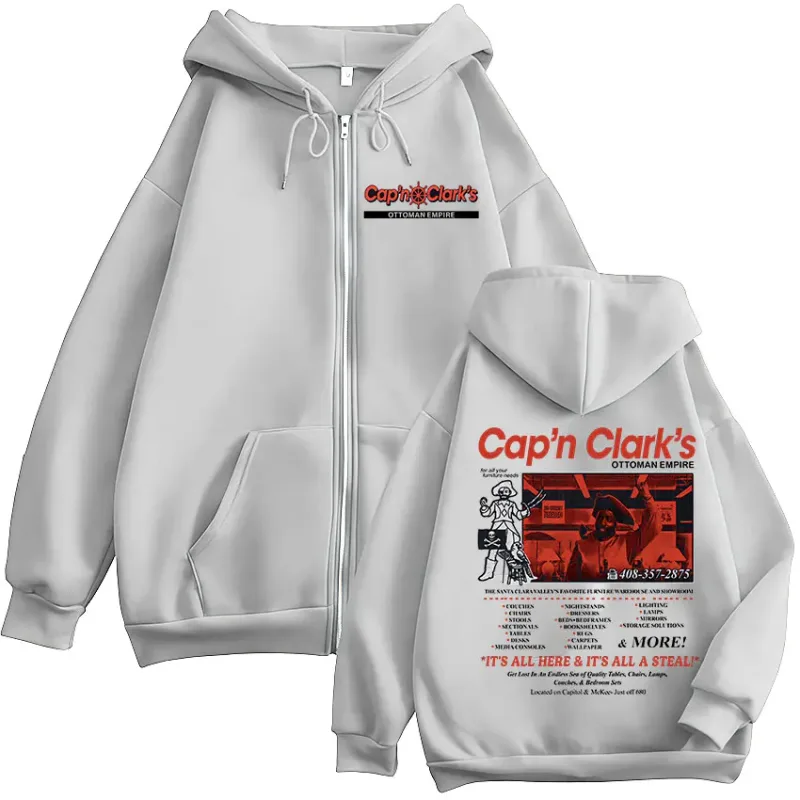 Horror Movie Backrooms Cap'n Clark's Ottoman Empire Pirate Zipper Hoodies Men's Casual Long Sleeves Zip Up Sweatshirts Jackets — image 7