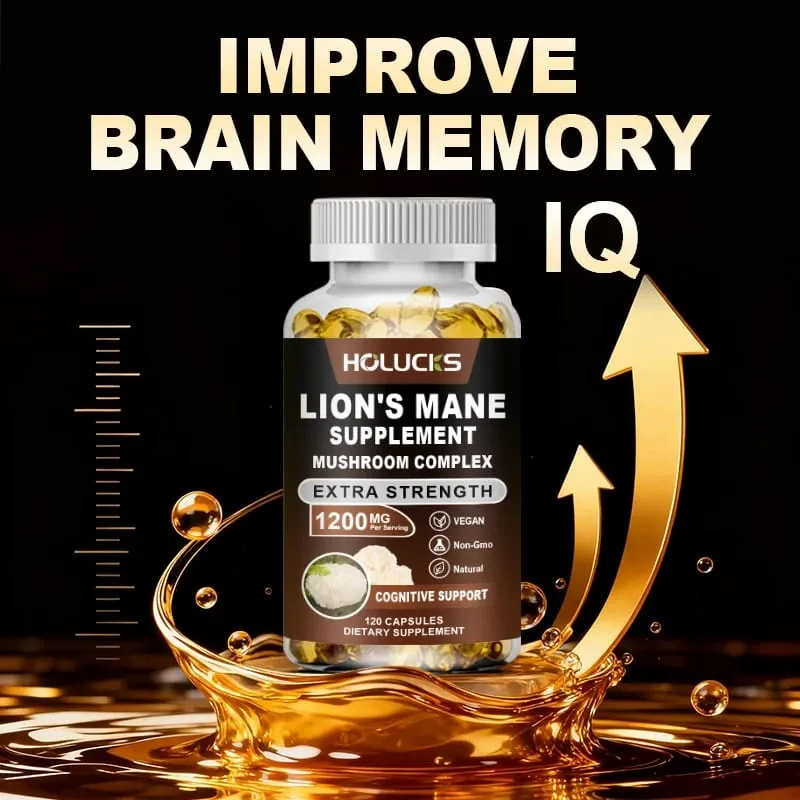Lion's Mane Mushroom Complex Capsules for Focus Support & Immune Health Improve Memory Protect Brain Nerves Relieve Stress — image 3