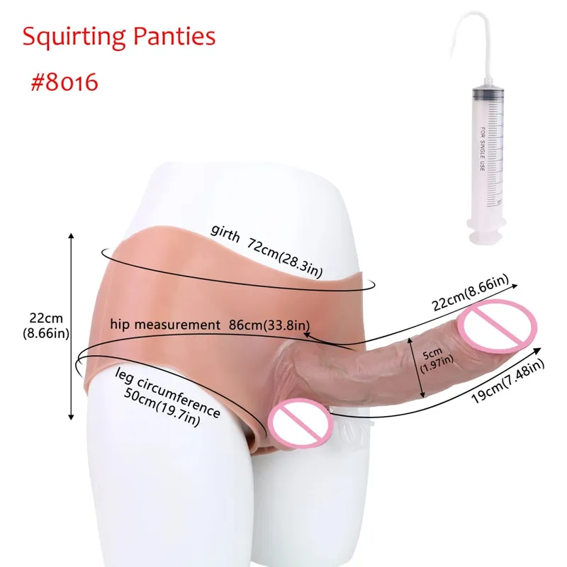 Black Nude Strapon Big Realistic Ejaculation Dildo Silicone Squirting Panties With Simulated Solid Penis Sex Toy For Women